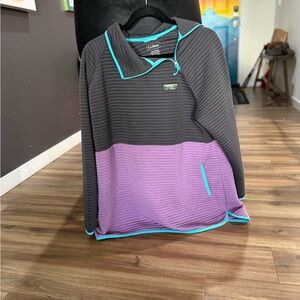 LL Bean Gray and Purple Pullover